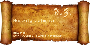 Weszely Zelmira névjegykártya